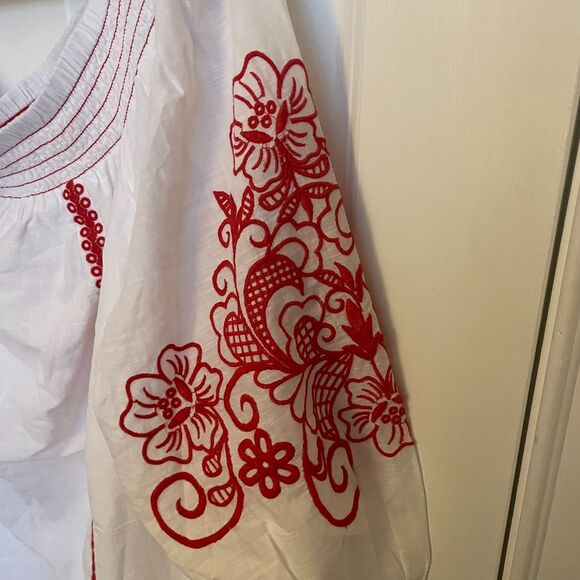 Lane Bryant NWT Embroidered Top Boho 100% Cotton Gauzy Cottagecore Prairie - Picture 7 of 12